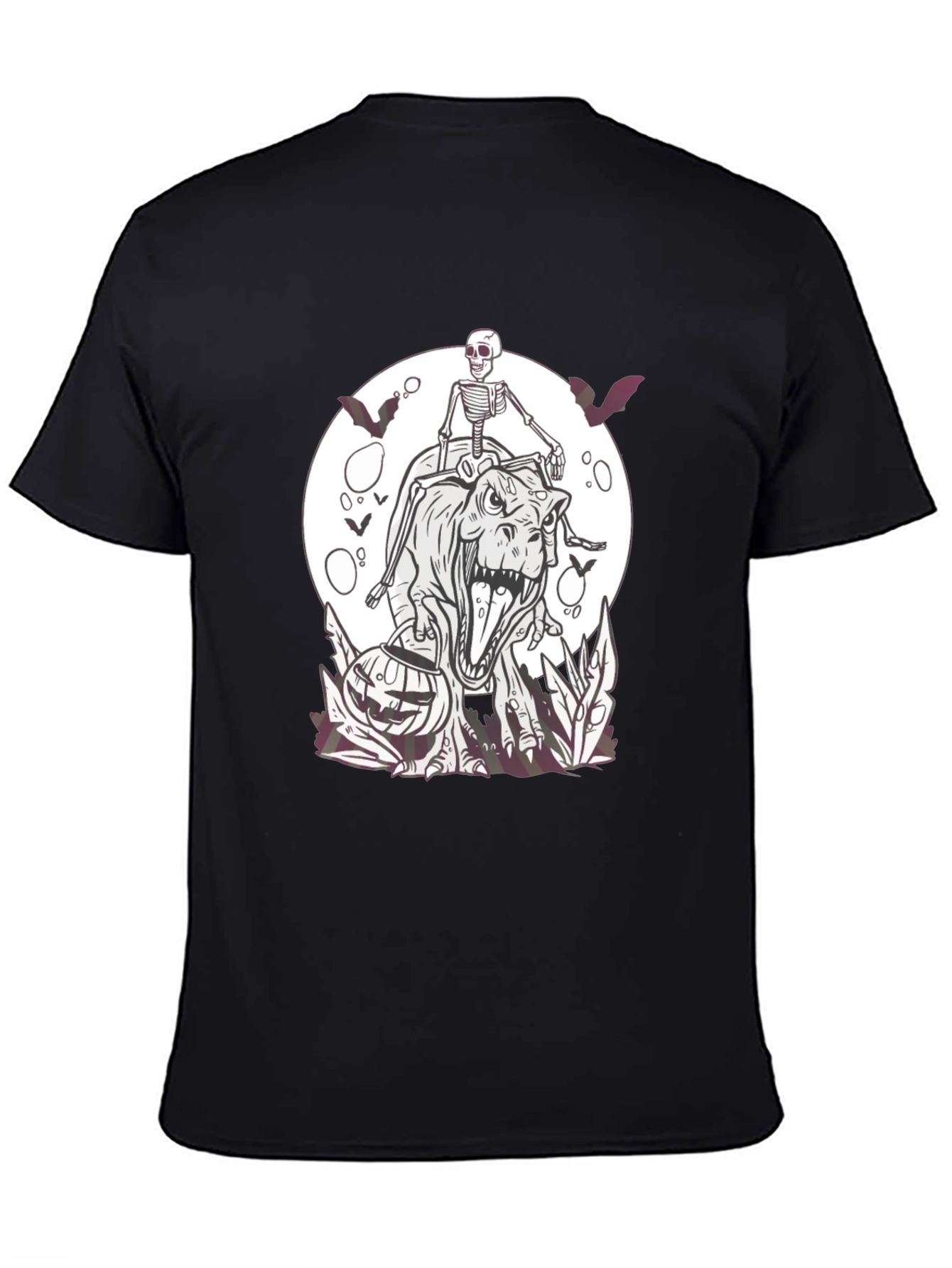 Halloween Skeleton Riding T-Rex T-Shirt