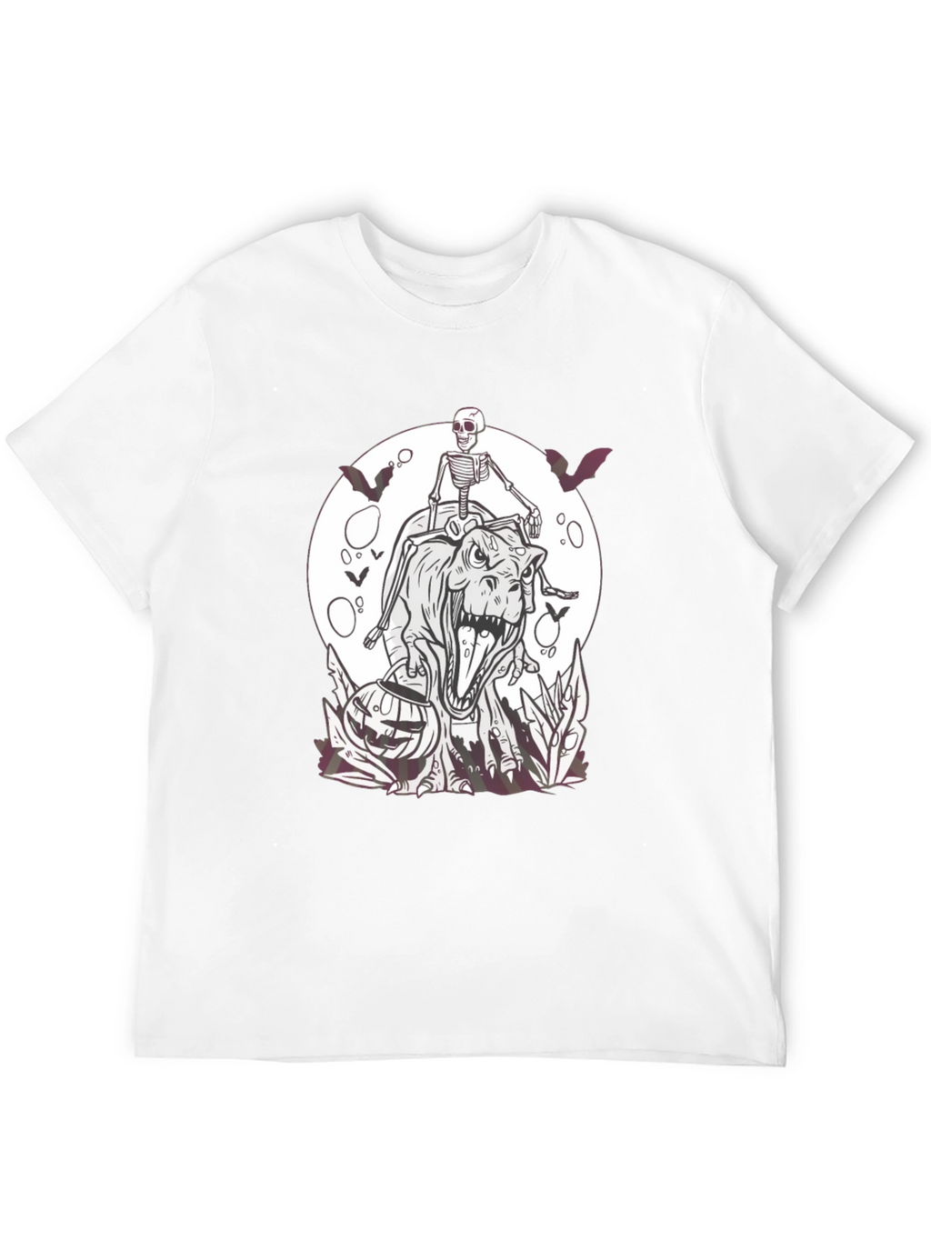 Halloween Skeleton Riding T-Rex T-Shirt