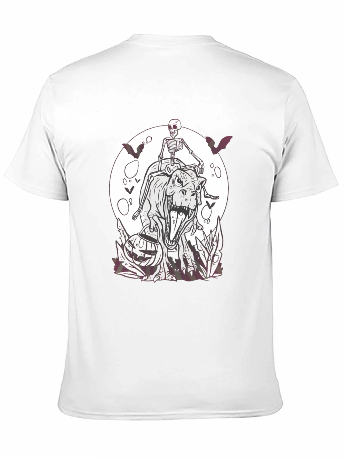 Halloween Skeleton Riding T-Rex T-Shirt