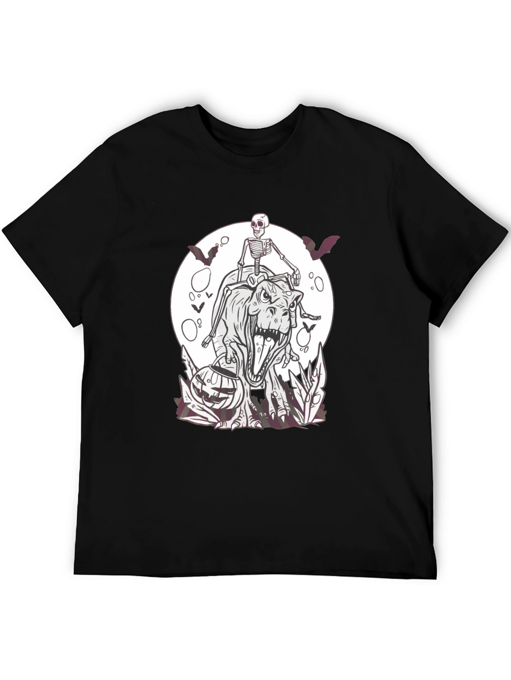 Halloween Skeleton Riding T-Rex T-Shirt