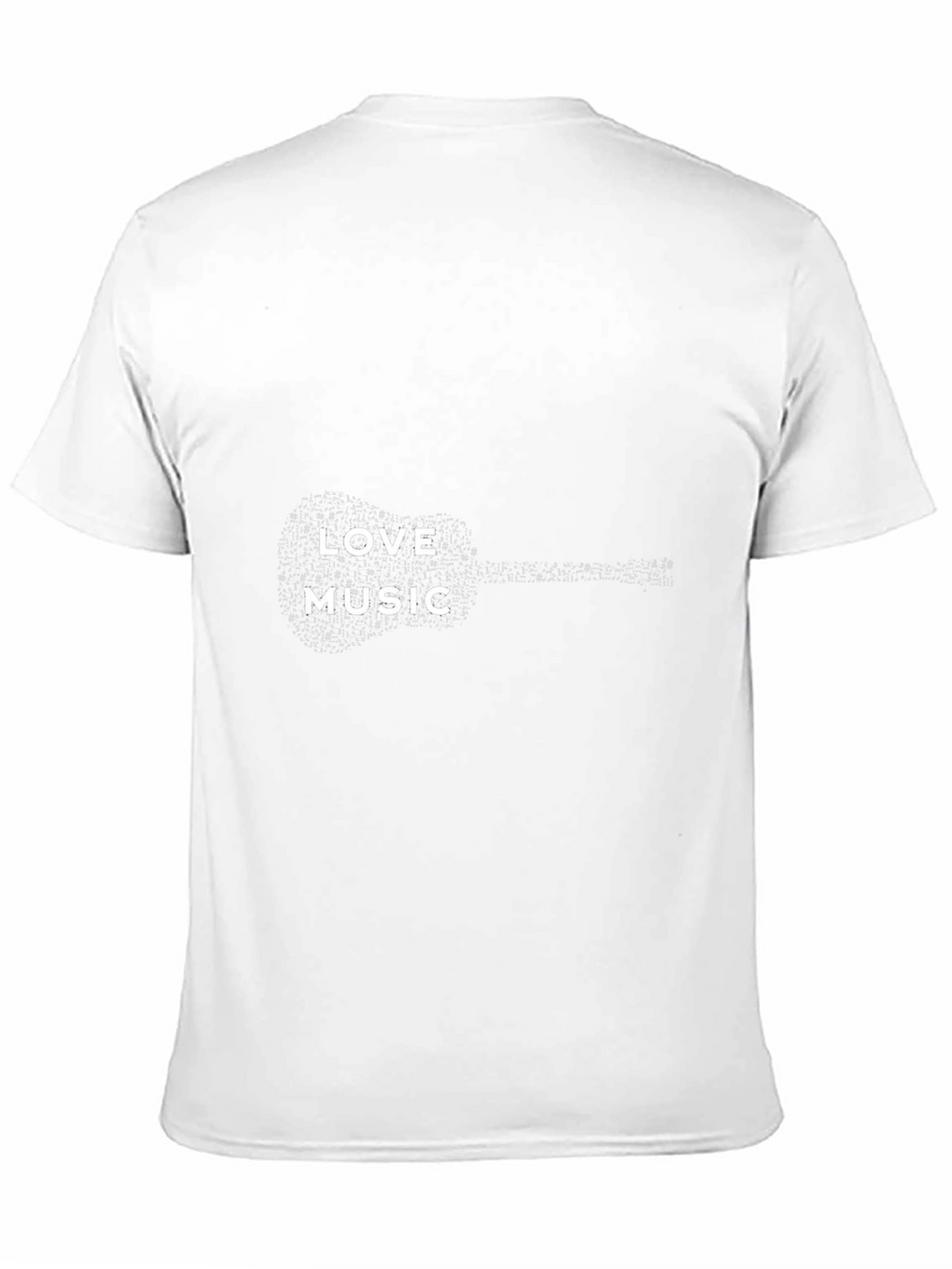 Love Music Guitar Graphic Tee - Black Cotton T-Shirt