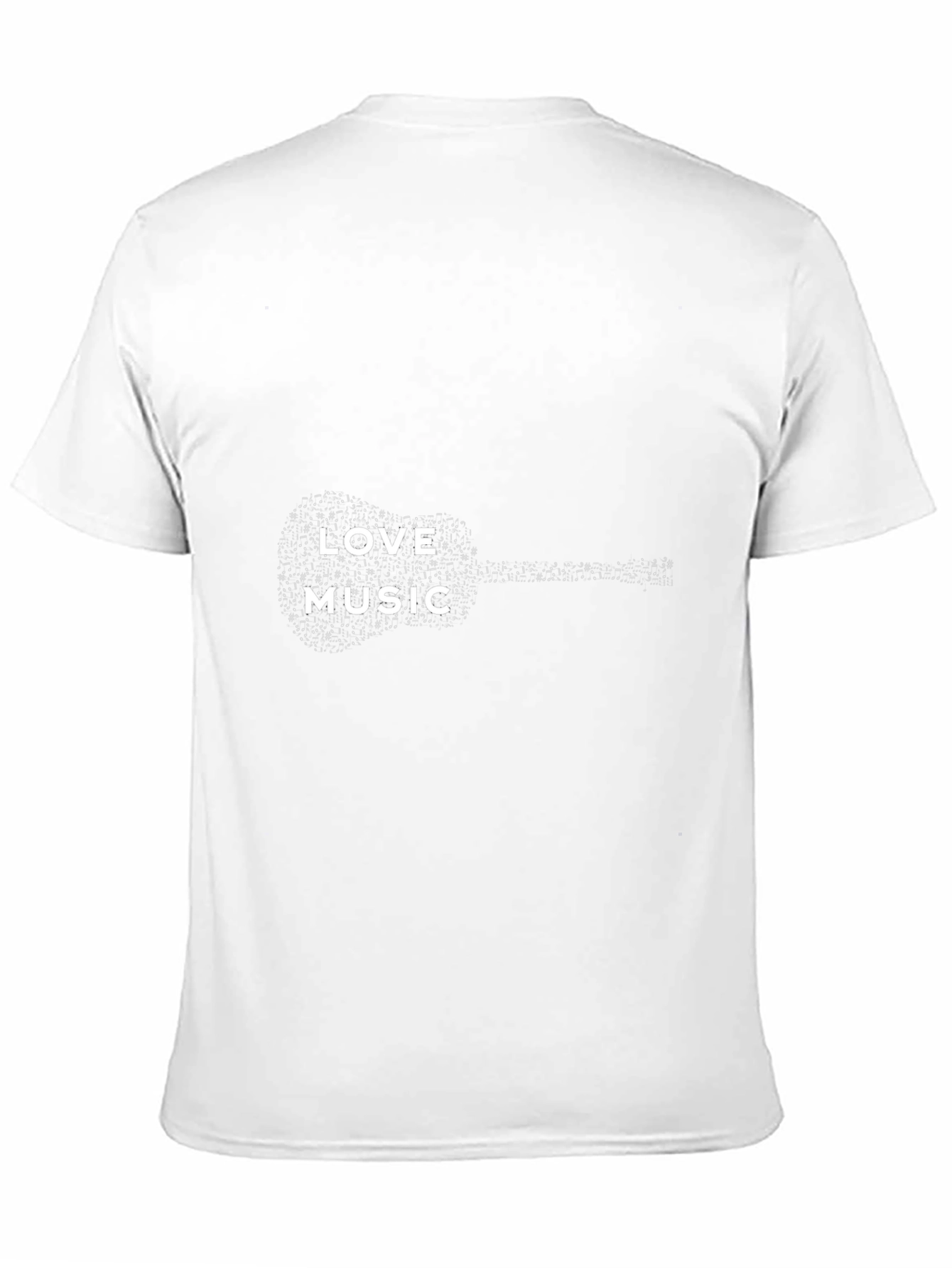Love Music Guitar Graphic Tee - Black Cotton T-Shirt