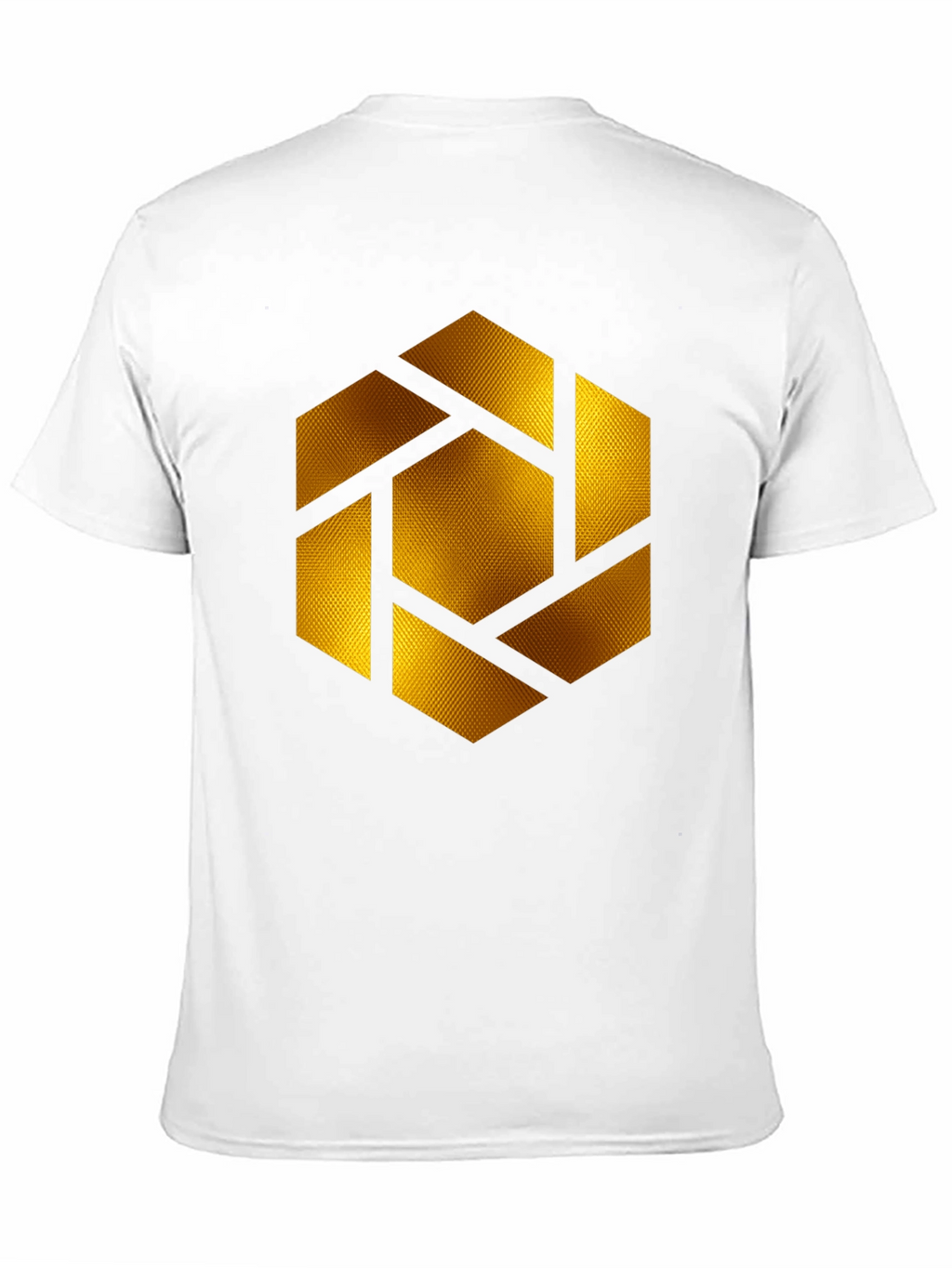 Geometric Gold Shutter Graphic Black T-Shirt