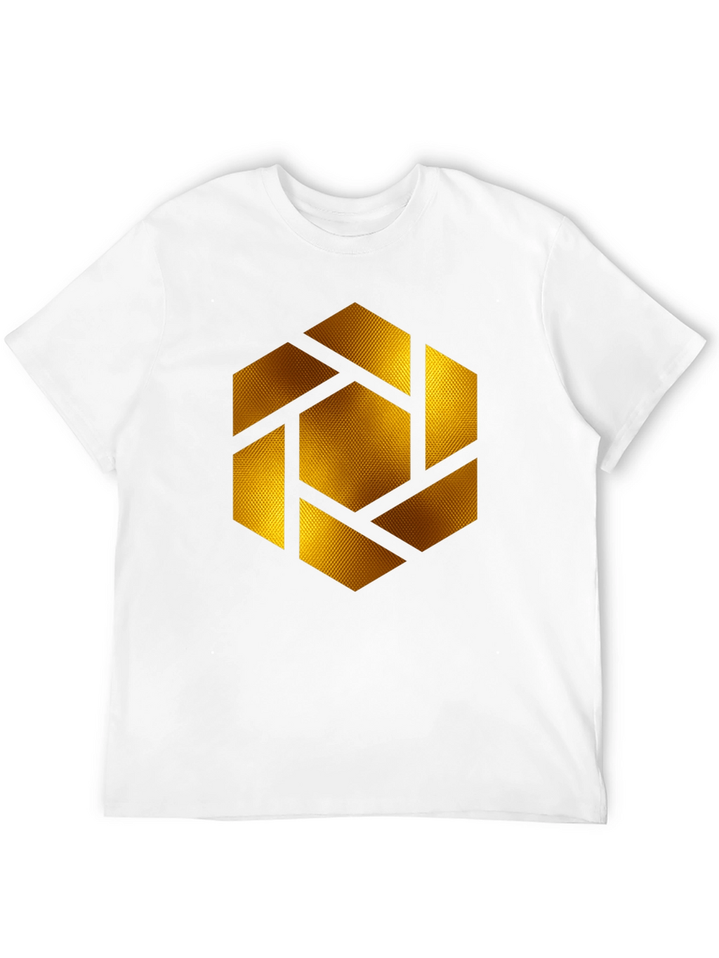 Geometric Gold Shutter Graphic Black T-Shirt