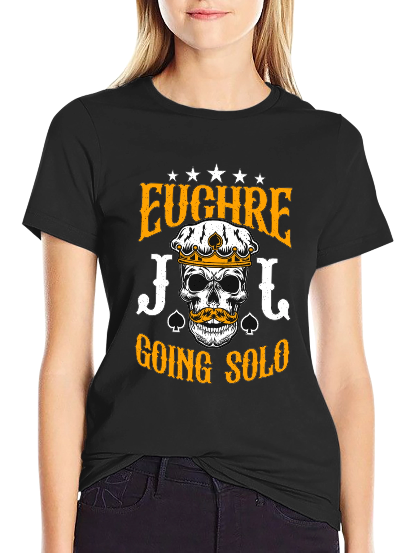 Euchre Going Solo Skull T-Shirt