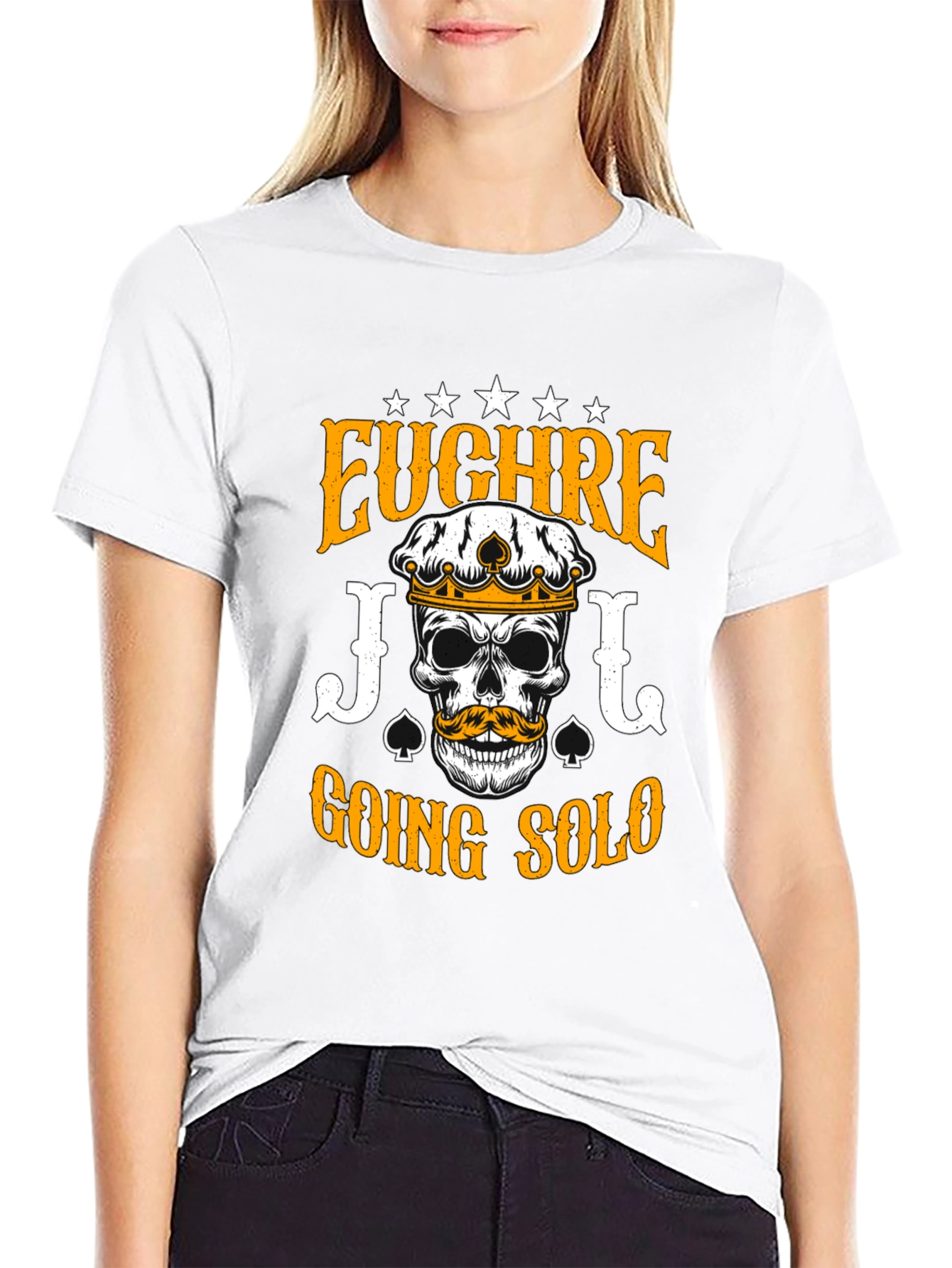 Euchre Going Solo Skull T-Shirt