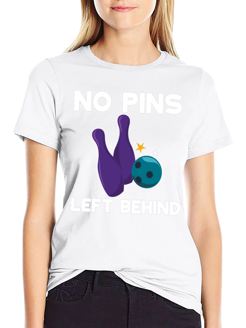 No Pins Left Behind Bowling Graphic Tee