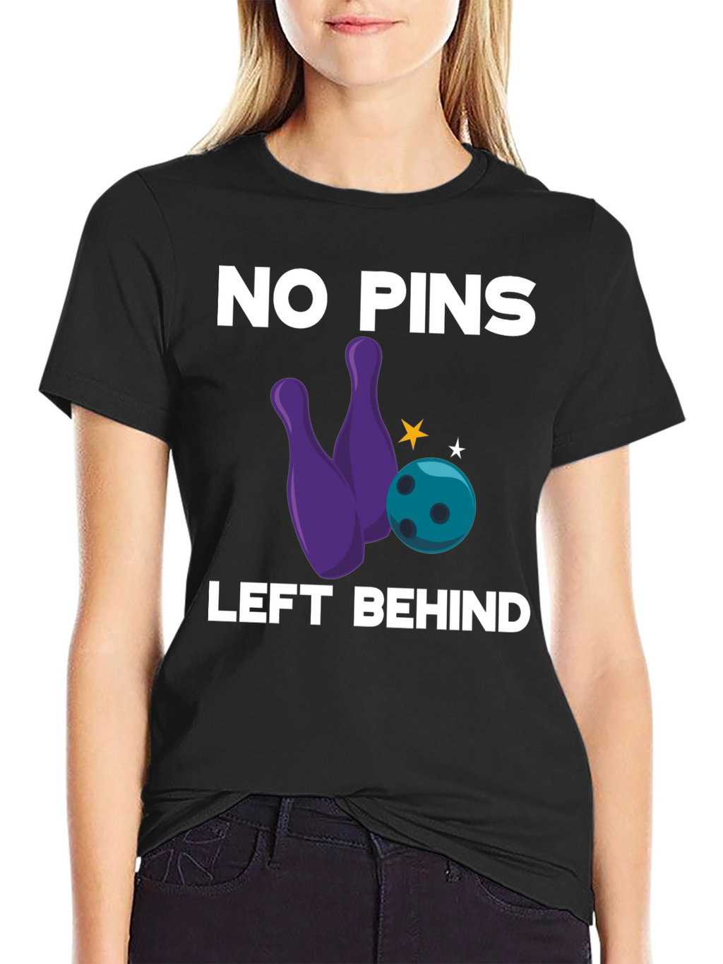 No Pins Left Behind Bowling Graphic Tee