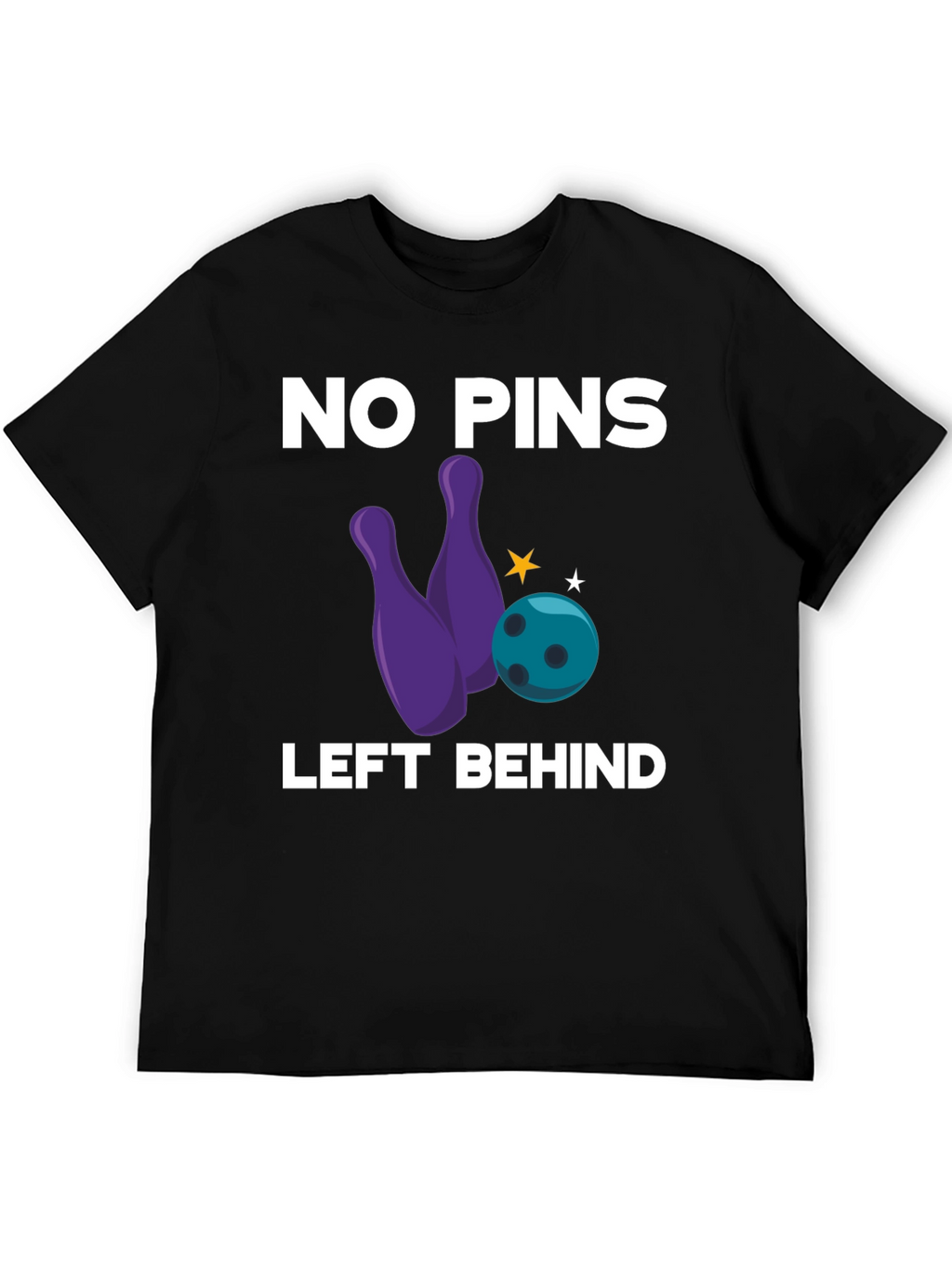 No Pins Left Behind Bowling Graphic Tee