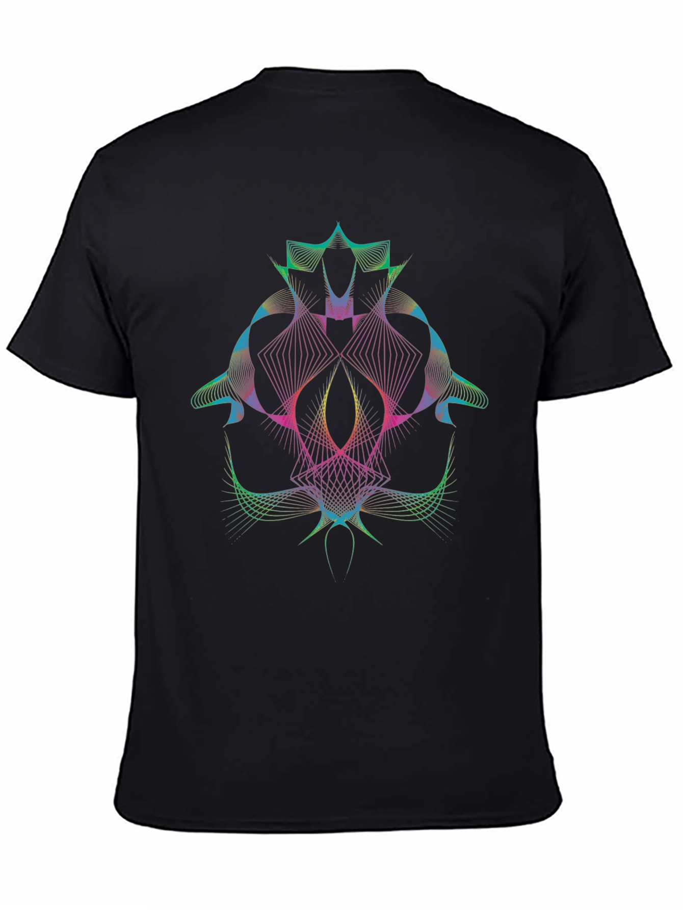 Abstract Geometric Line Art Graphic T-Shirt