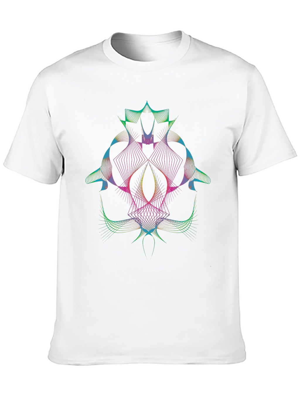 Abstract Geometric Line Art Graphic T-Shirt