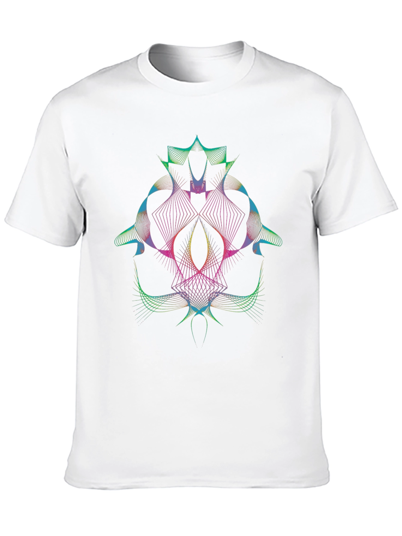 Abstract Geometric Line Art Graphic T-Shirt