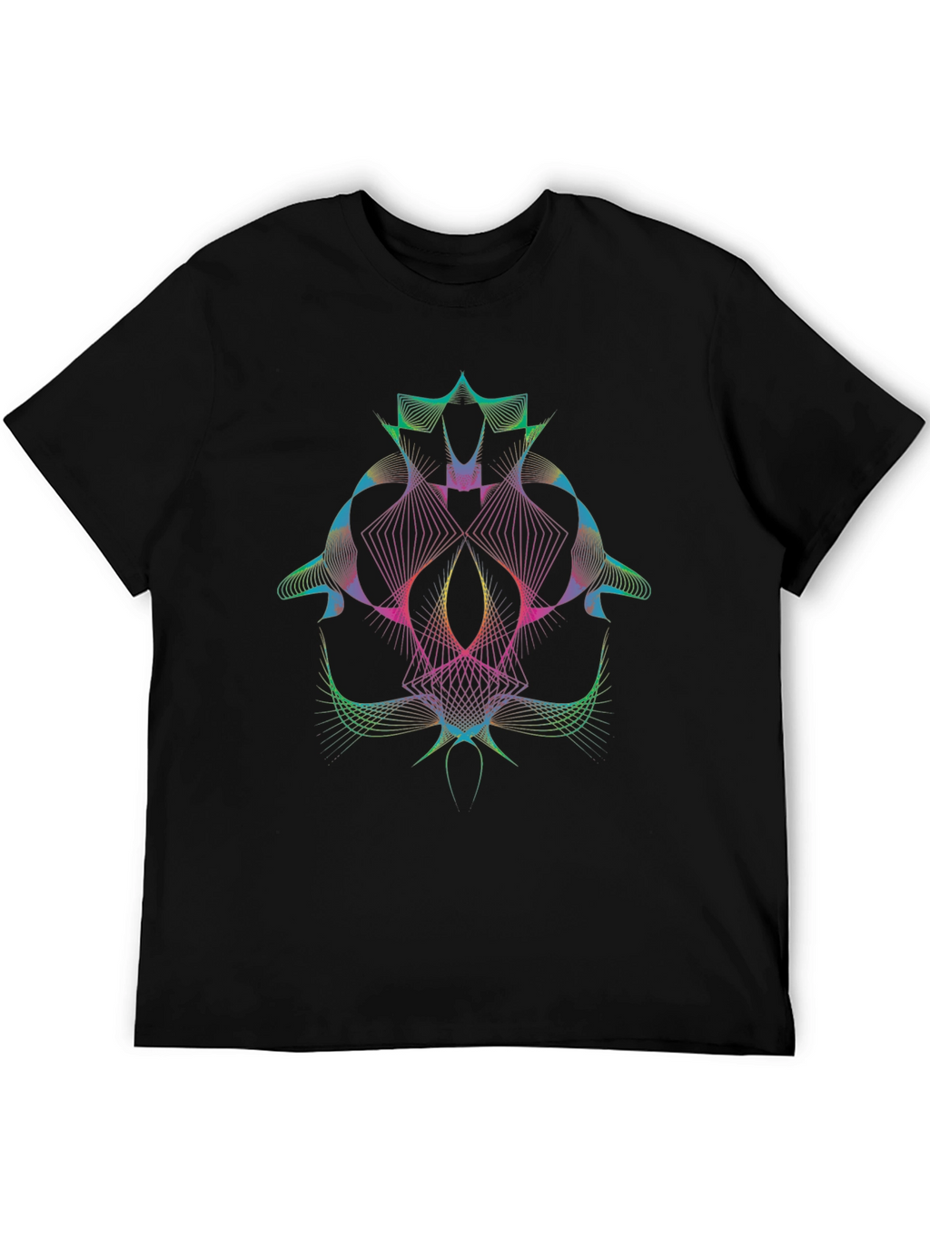 Abstract Geometric Line Art Graphic T-Shirt