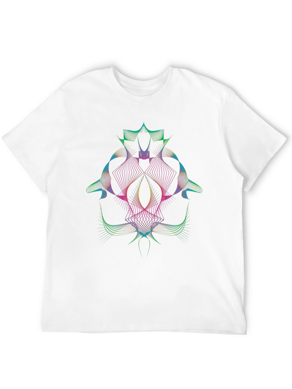 Abstract Geometric Line Art Graphic T-Shirt
