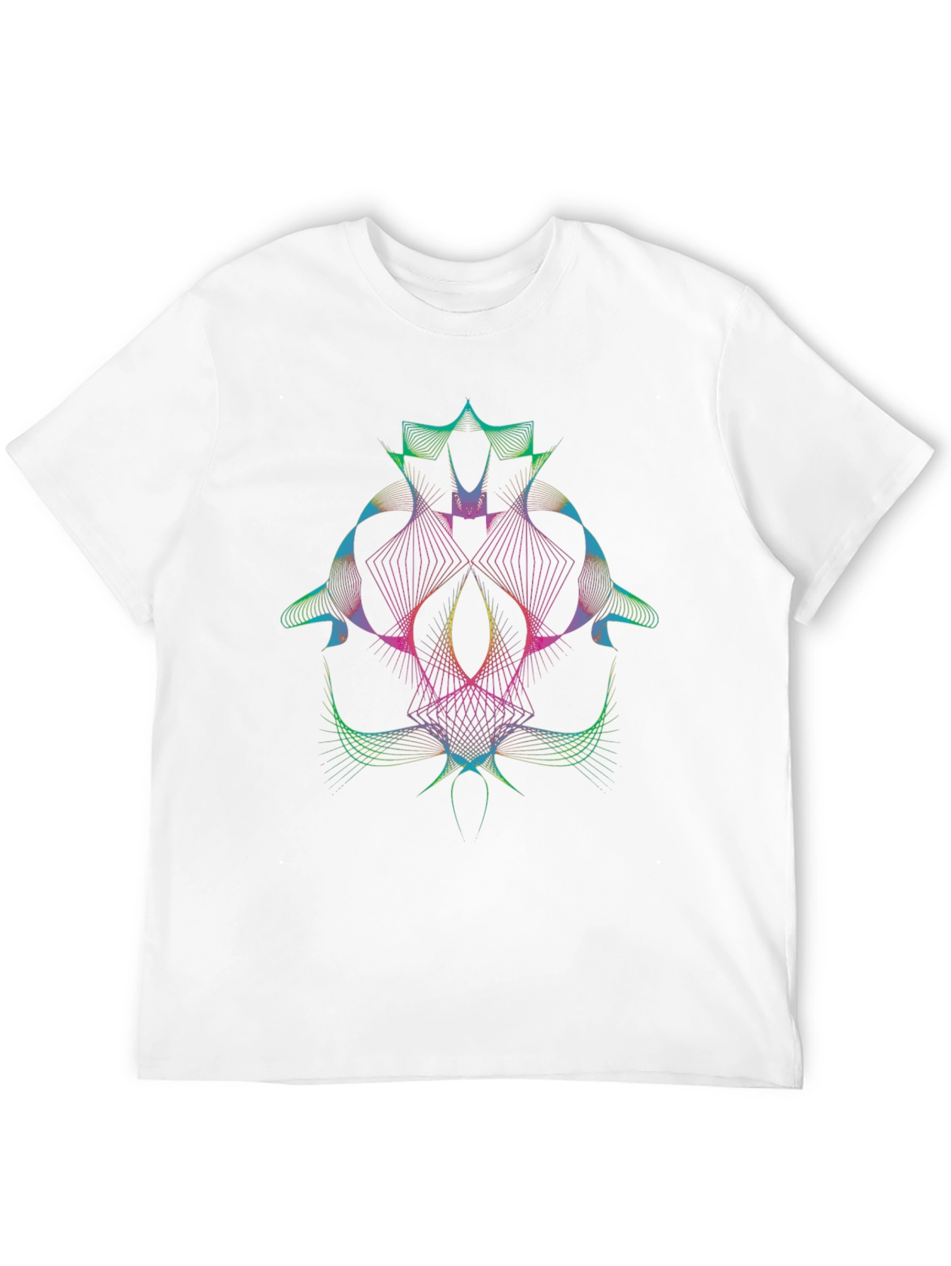 Abstract Geometric Line Art Graphic T-Shirt