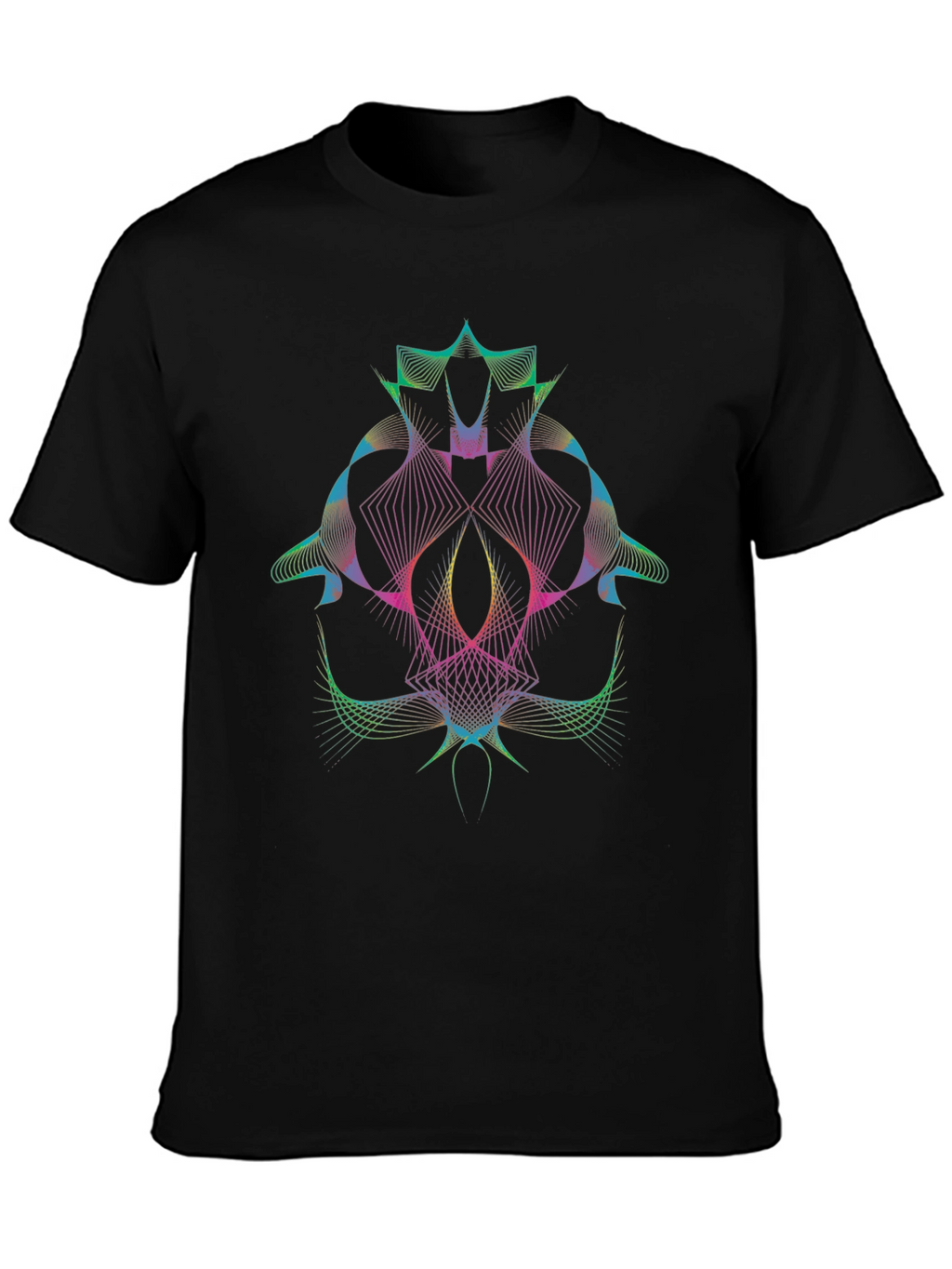 Abstract Geometric Line Art Graphic T-Shirt