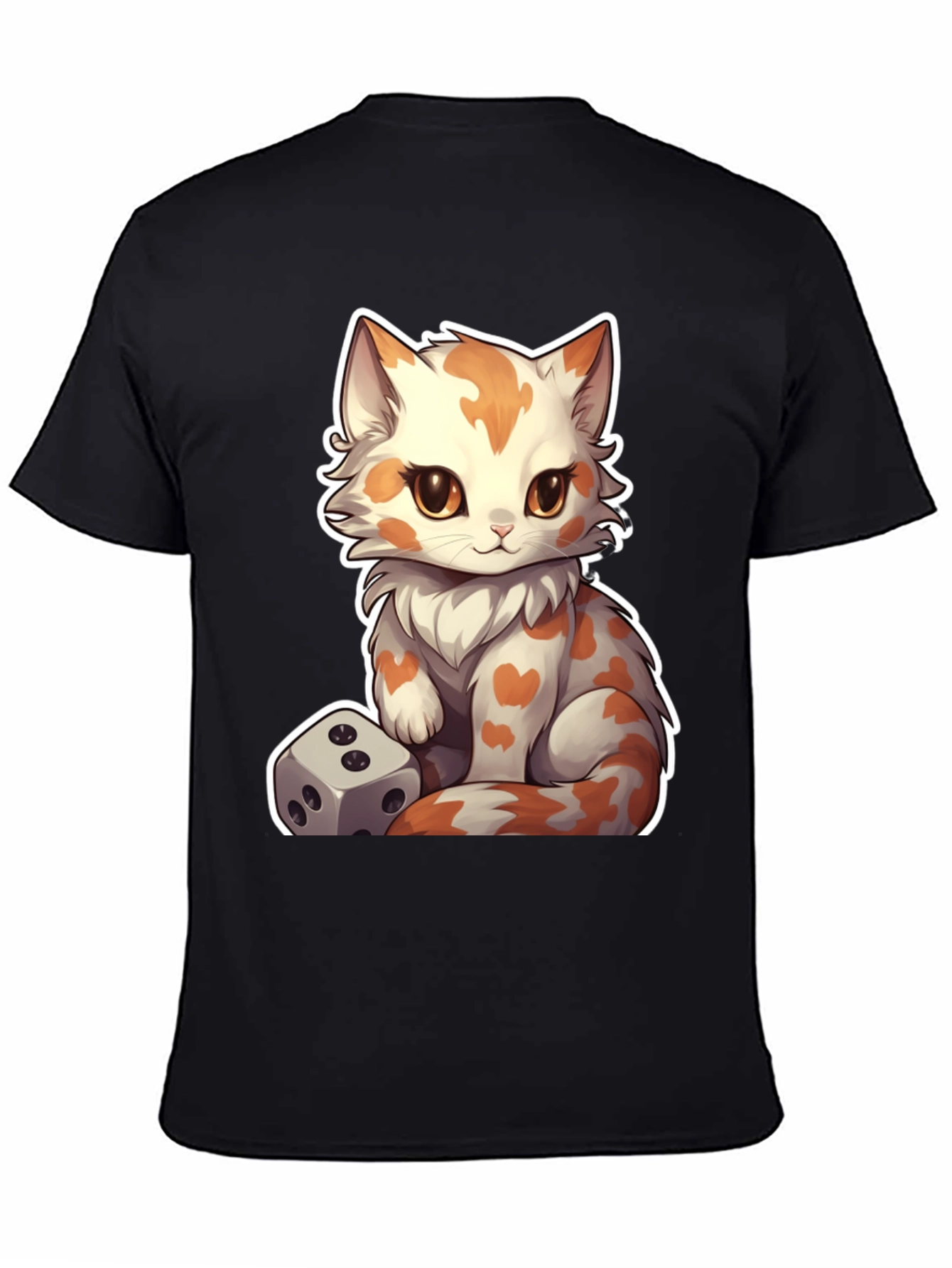Cartoon Cat & Dice Graphic Tee