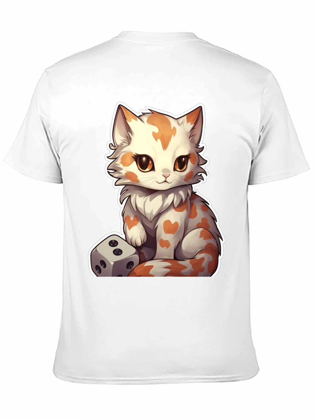 Cartoon Cat & Dice Graphic Tee