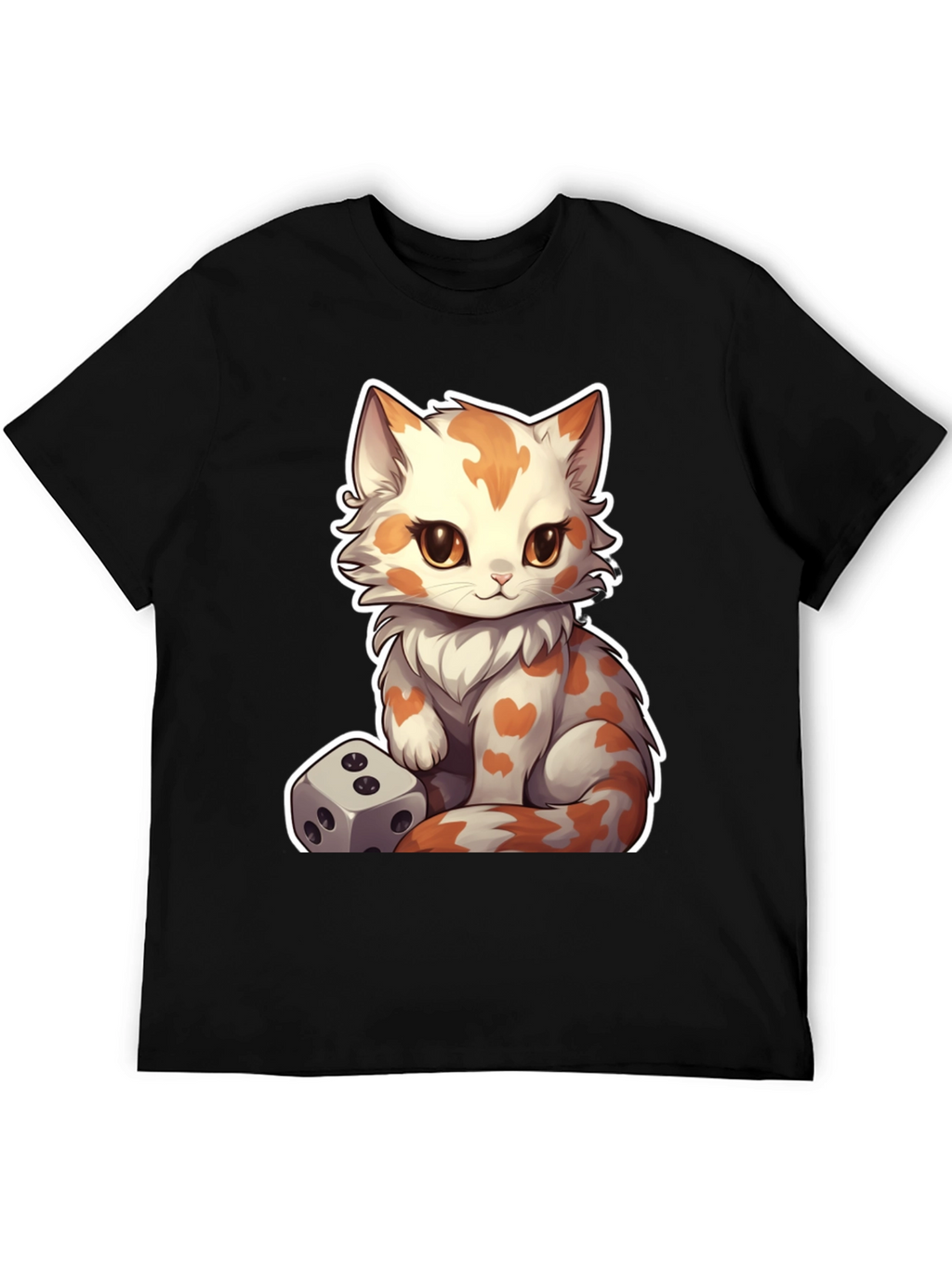 Cartoon Cat & Dice Graphic Tee