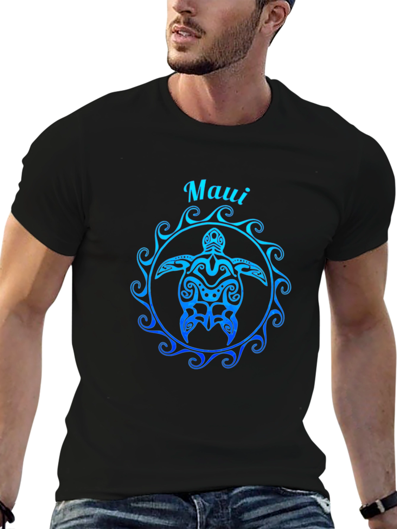 Maui Turtle Graphic Tee - Black
