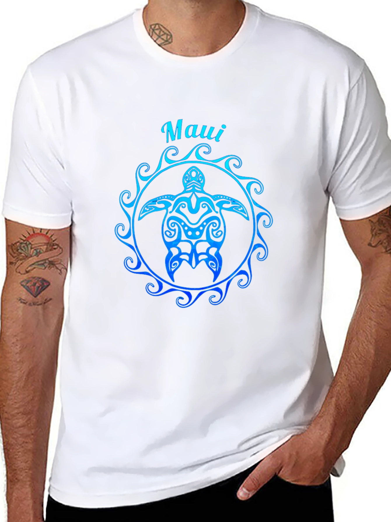 Maui Turtle Graphic Tee - Black