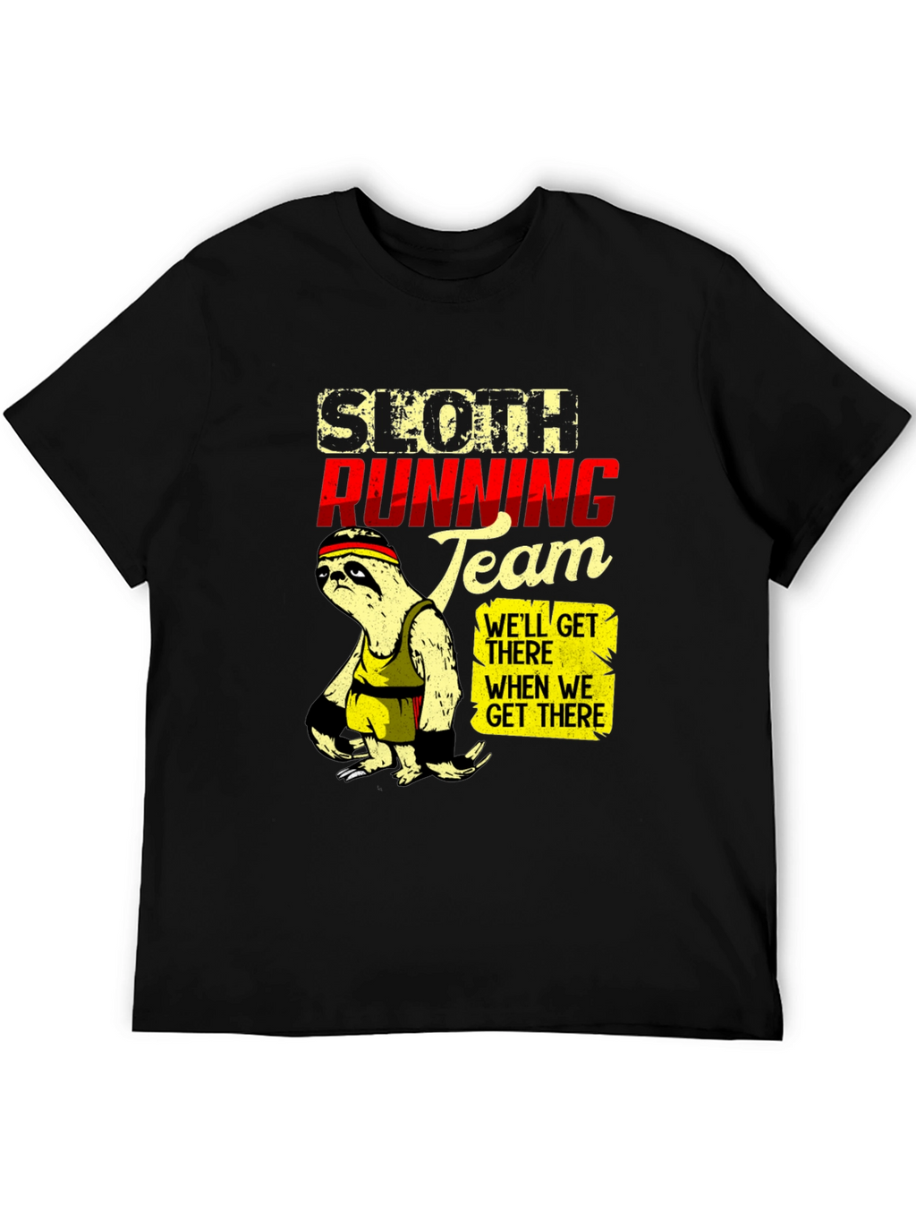 Sloth Running Team Graphic T-Shirt - Funny Relaxed Fit