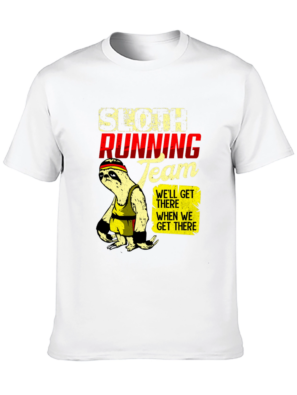 Sloth Running Team Graphic T-Shirt - Funny Relaxed Fit