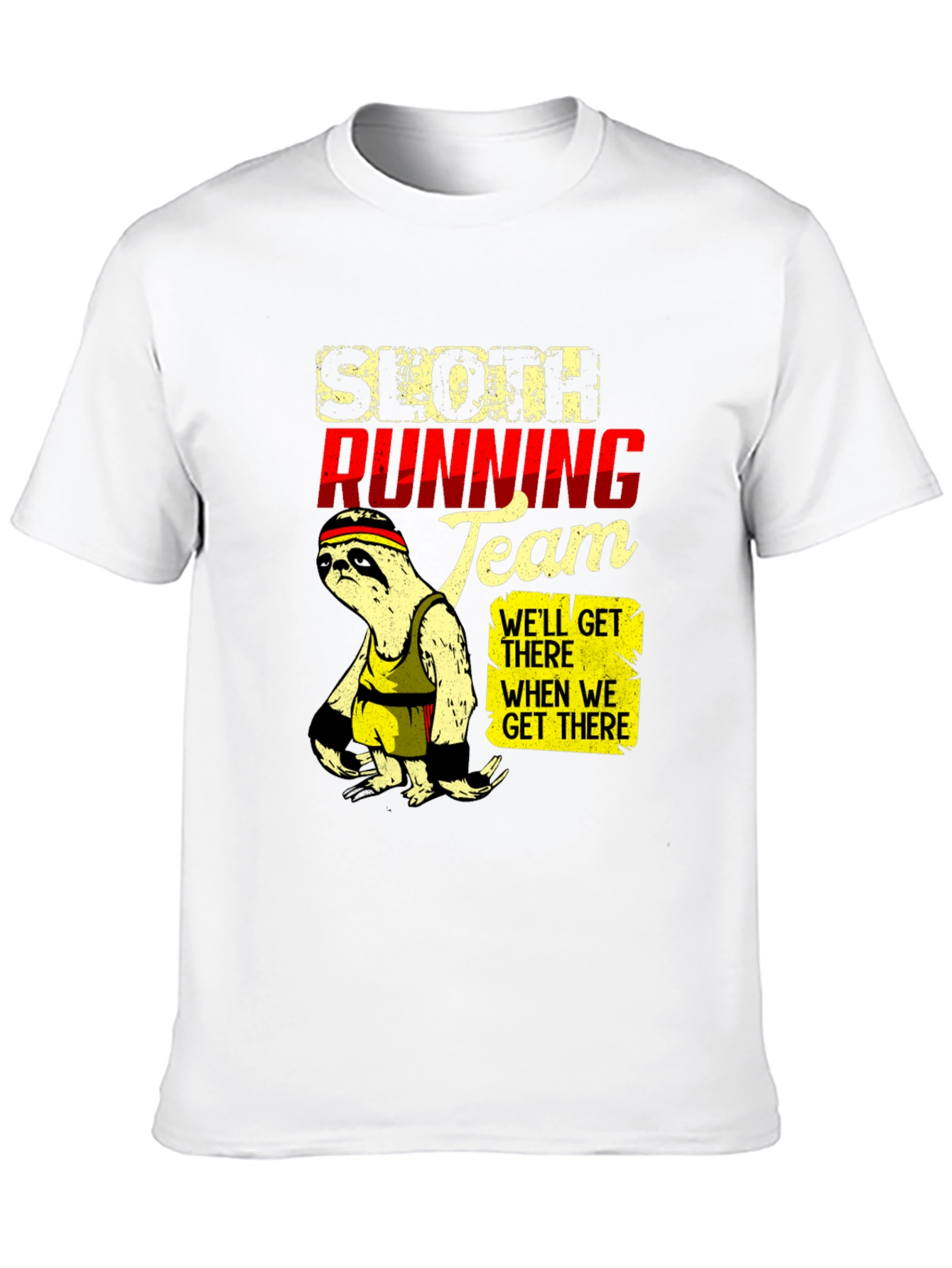 Sloth Running Team Graphic T-Shirt - Funny Relaxed Fit
