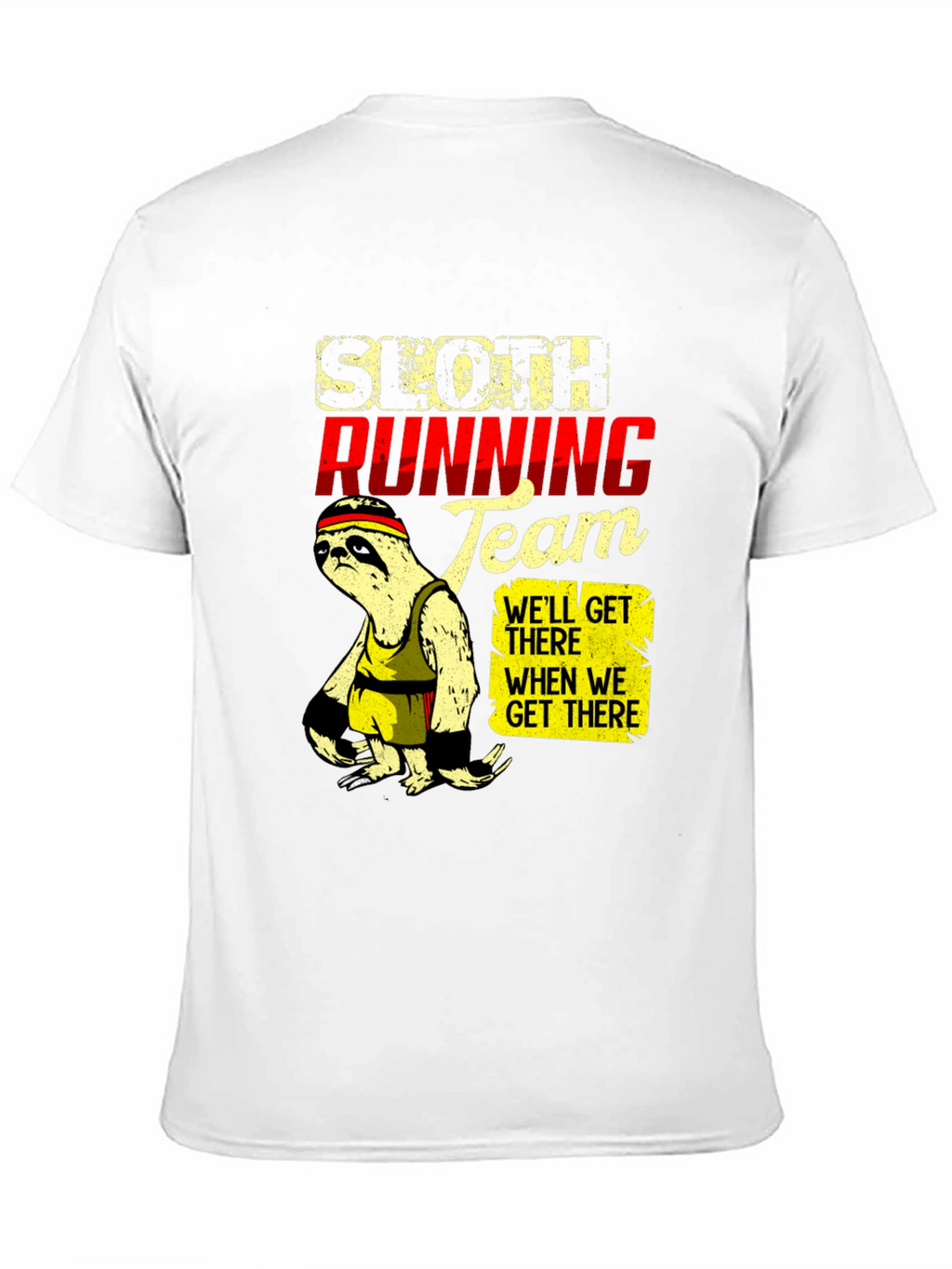 Sloth Running Team Graphic T-Shirt - Funny Relaxed Fit