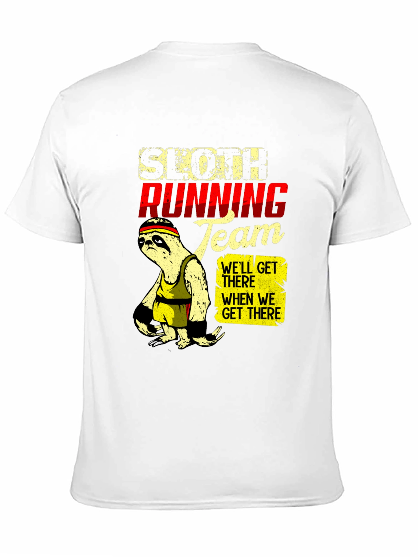 Sloth Running Team Graphic T-Shirt - Funny Relaxed Fit