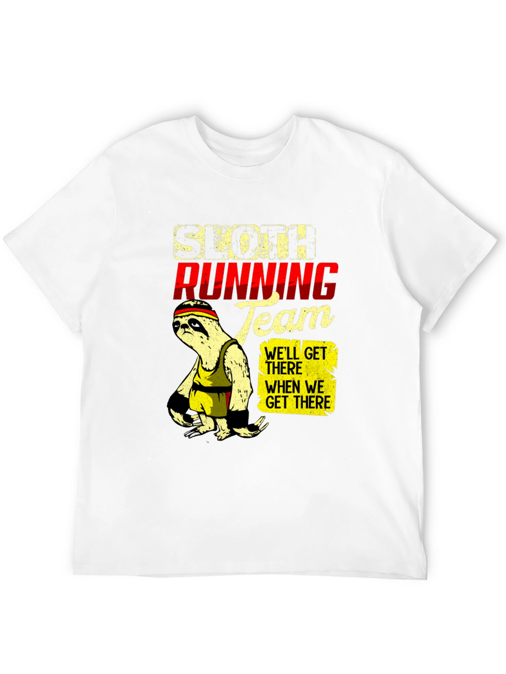 Sloth Running Team Graphic T-Shirt - Funny Relaxed Fit