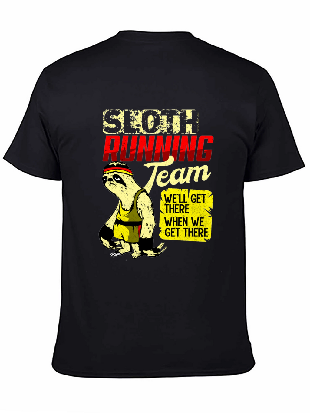 Sloth Running Team Graphic T-Shirt - Funny Relaxed Fit