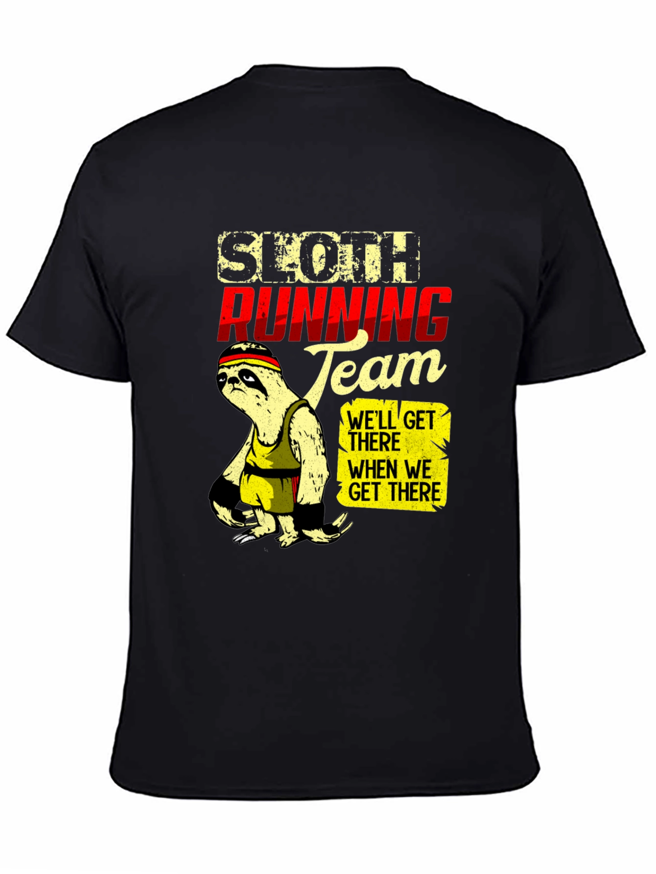 Sloth Running Team Graphic T-Shirt - Funny Relaxed Fit