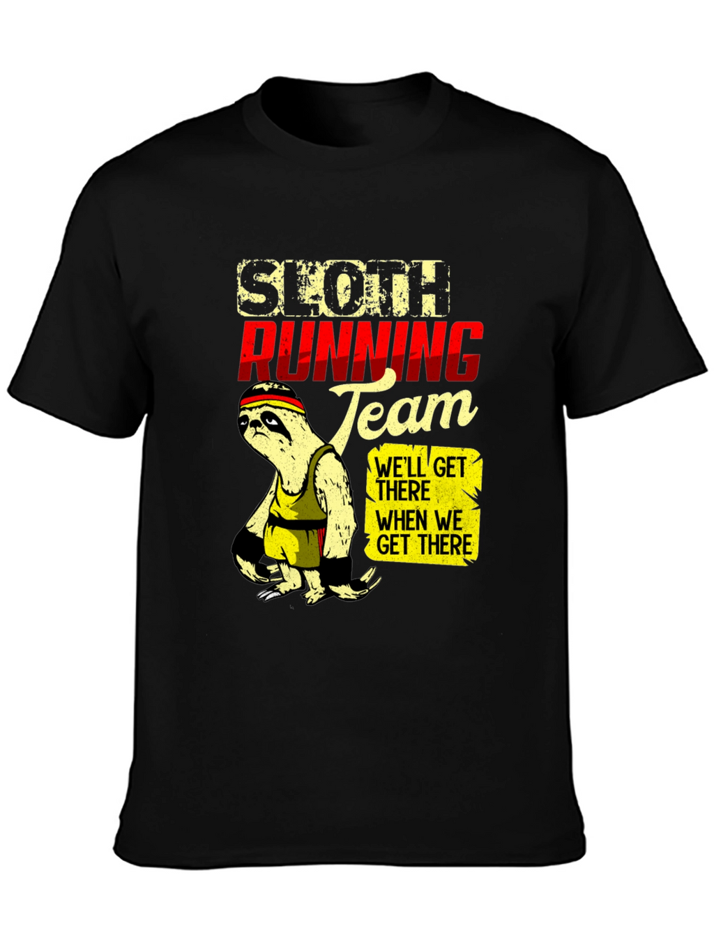 Sloth Running Team Graphic T-Shirt - Funny Relaxed Fit