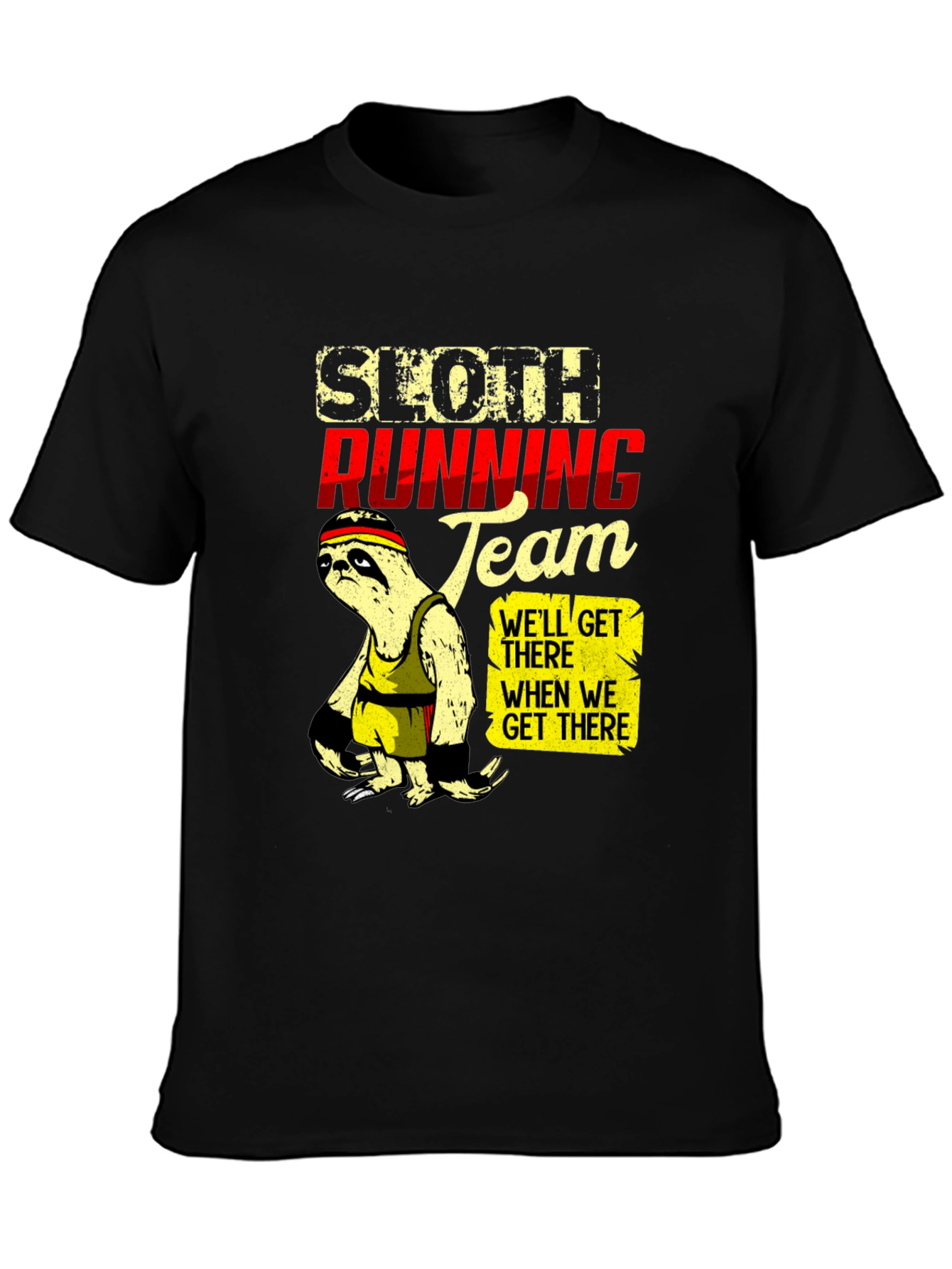 Sloth Running Team Graphic T-Shirt - Funny Relaxed Fit