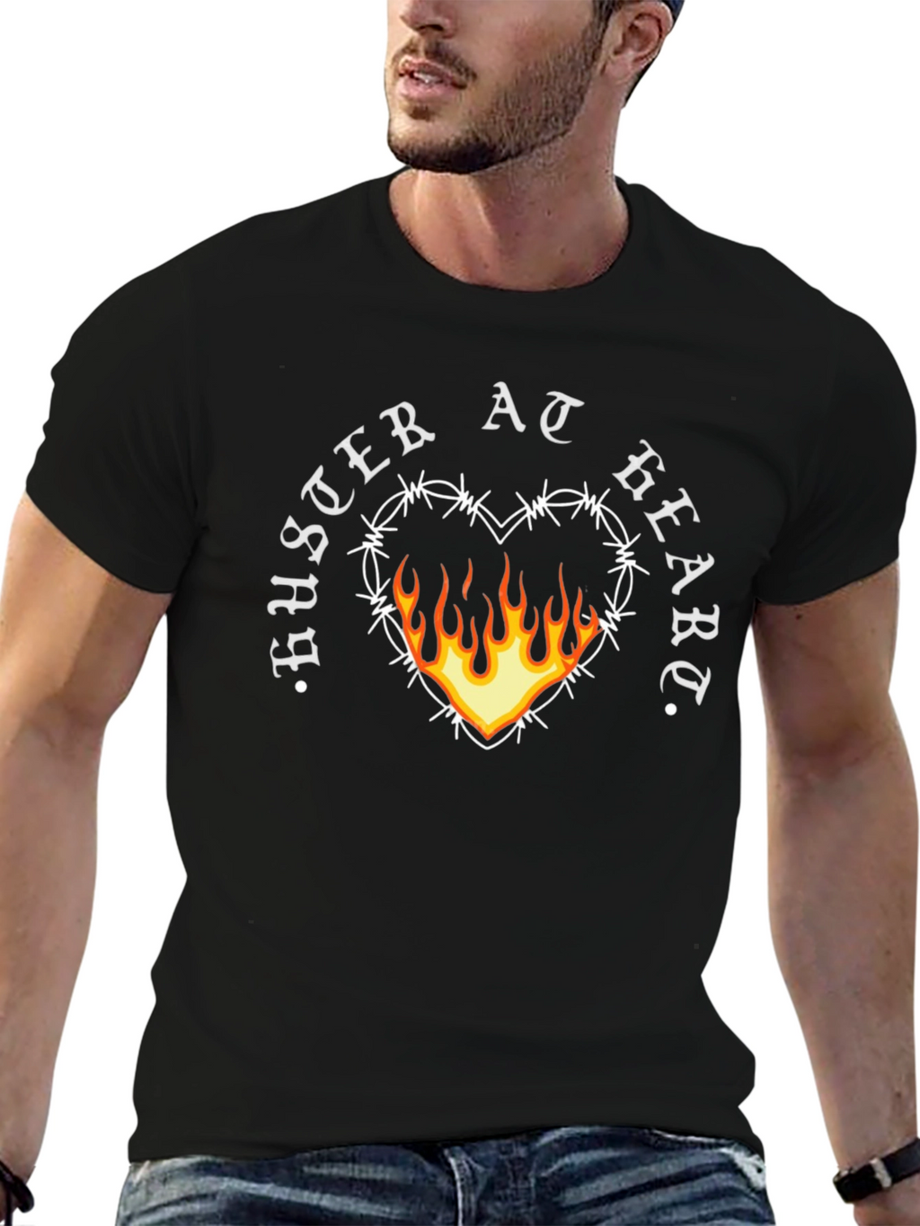 Buster At Heart Graphic Black Tee