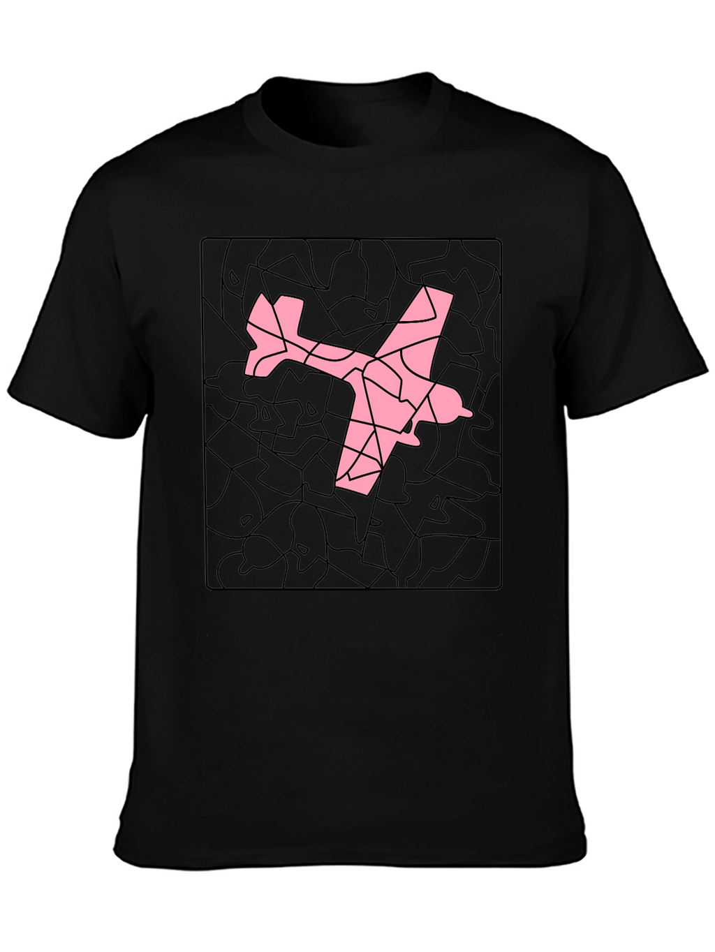 Airplane Mosaic Graphic Tee - Black