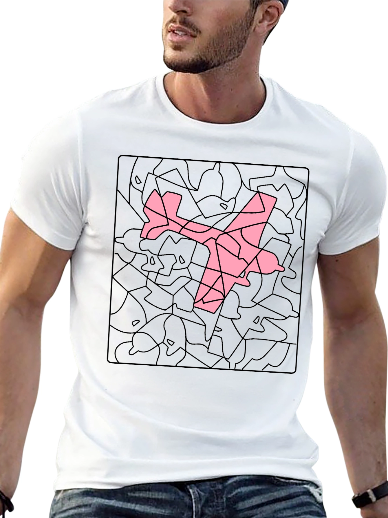 Airplane Mosaic Graphic Tee - Black