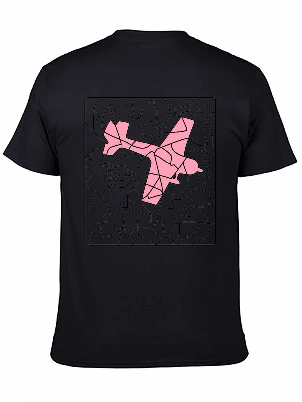 Airplane Mosaic Graphic Tee - Black