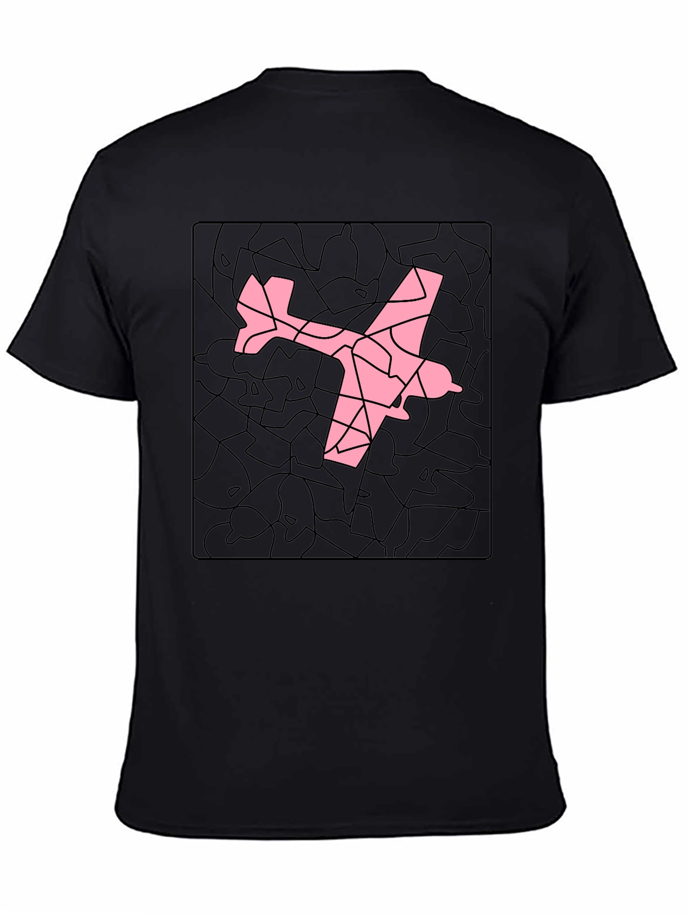 Airplane Mosaic Graphic Tee - Black