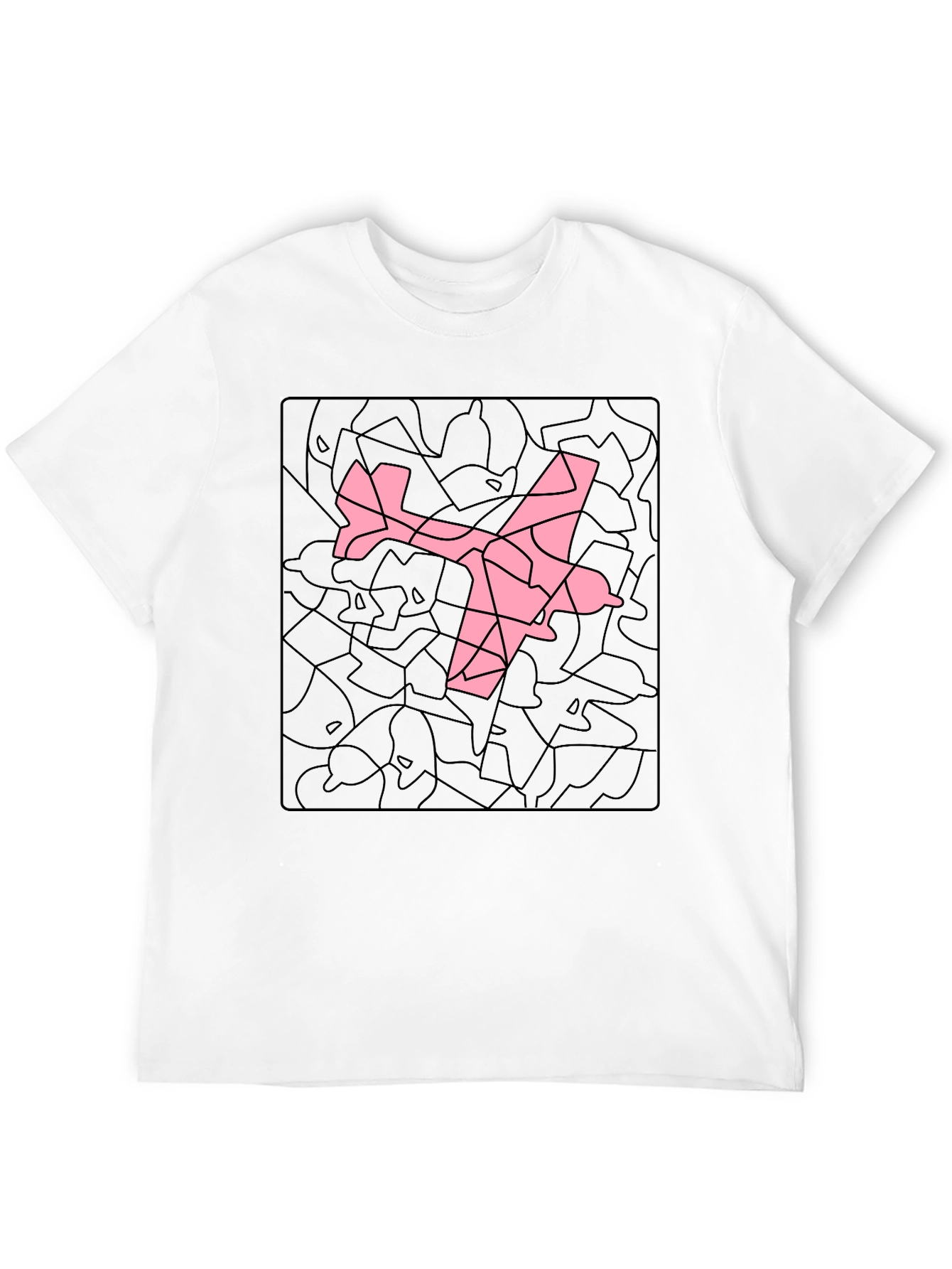 Airplane Mosaic Graphic Tee - Black