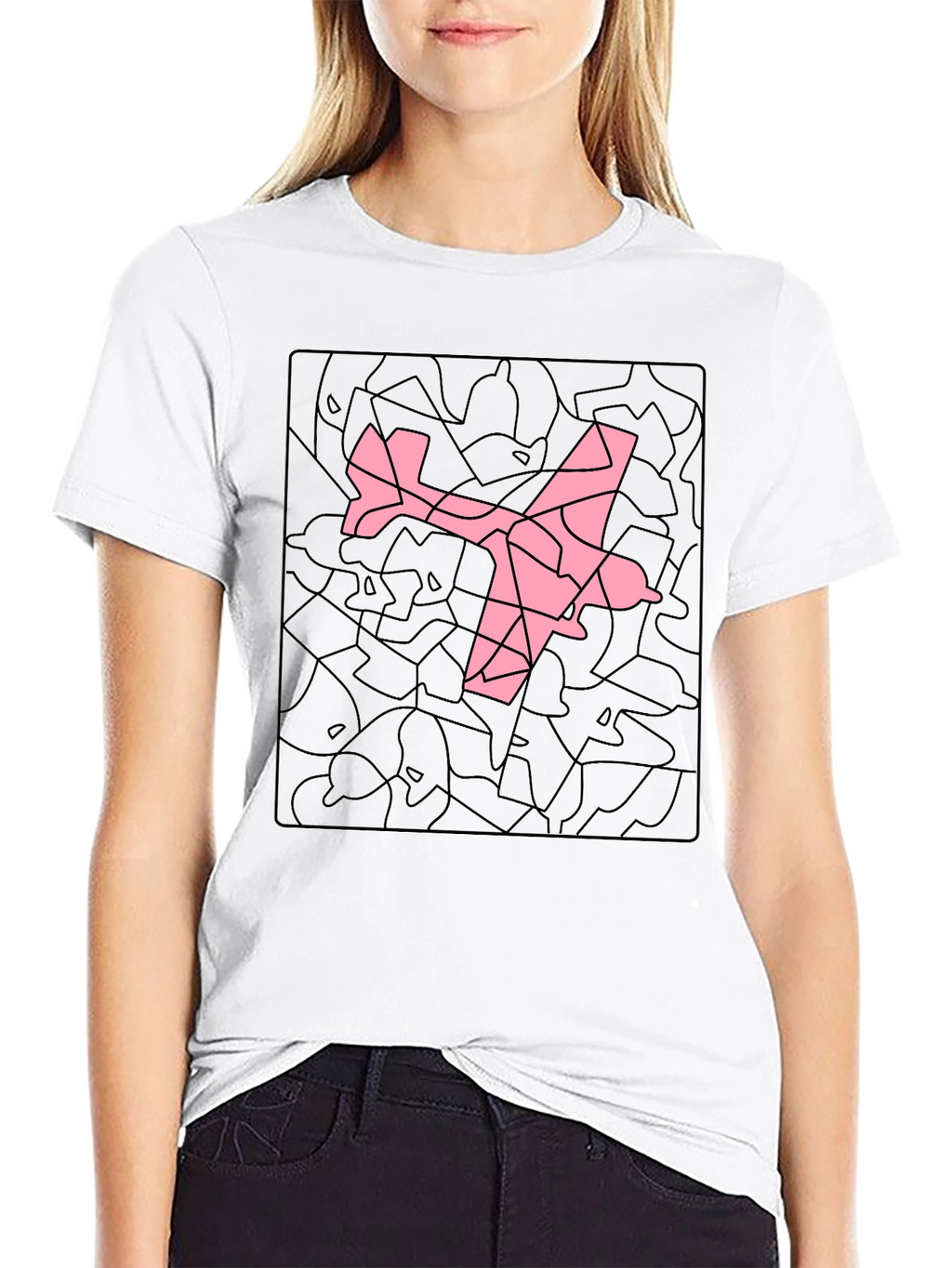 Airplane Mosaic Graphic Tee - Black