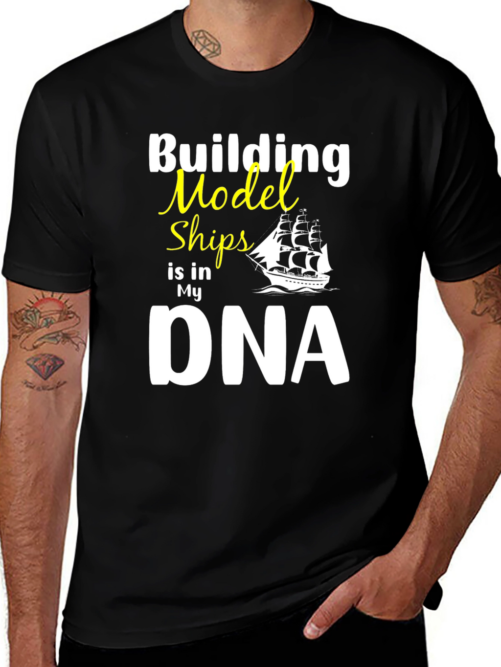 Building Model Ships DNA Graphic T-Shirt