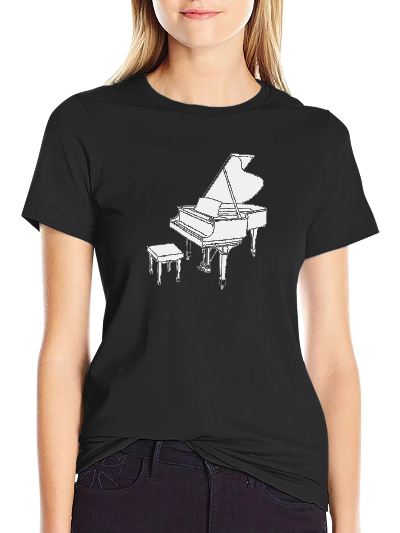 Piano Graphic Tee - Classic Music Lover Shirt