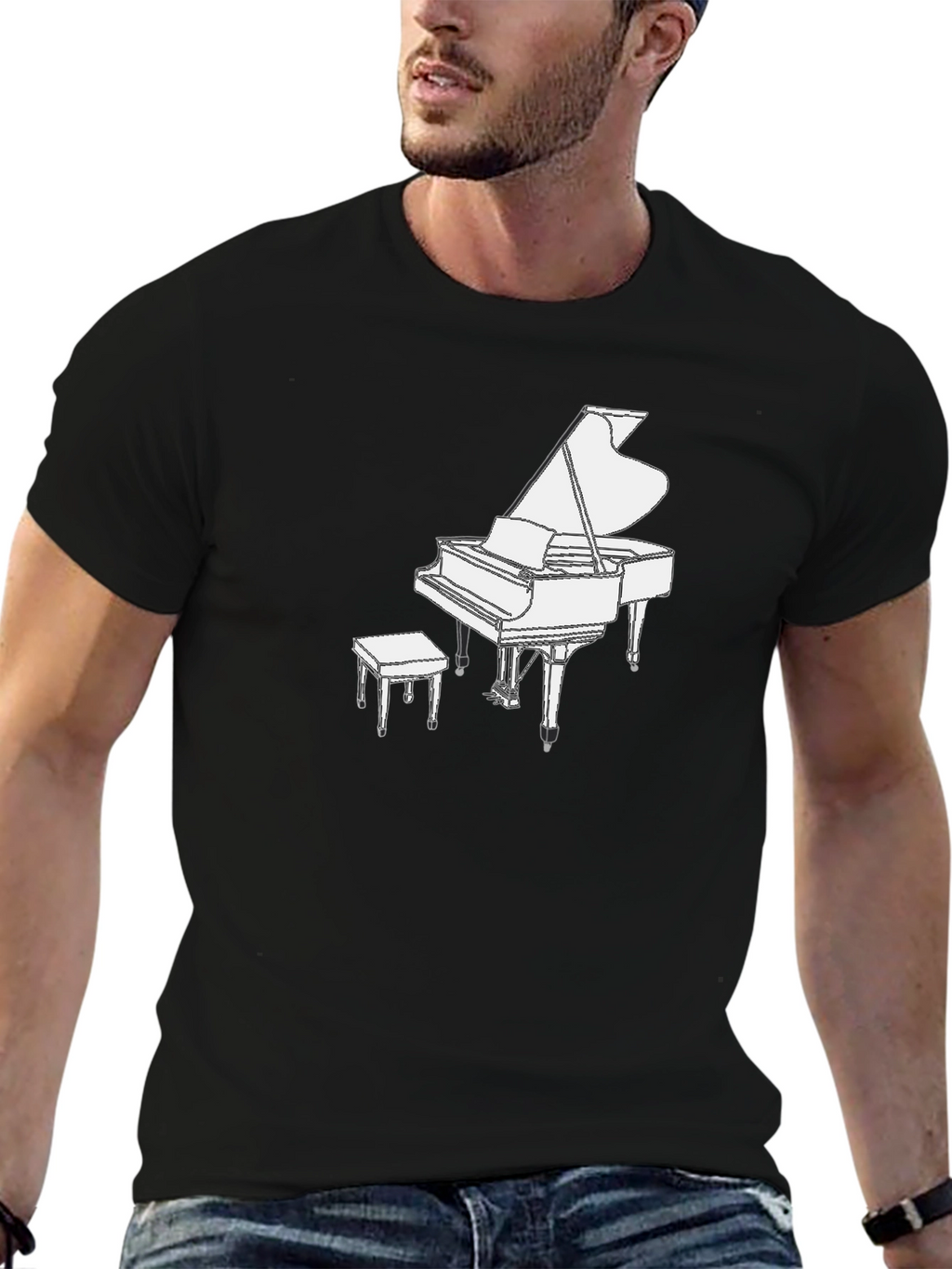 Piano Graphic Tee - Classic Music Lover Shirt