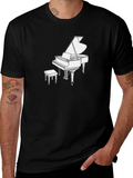 Piano Graphic Tee - Classic Music Lover Shirt