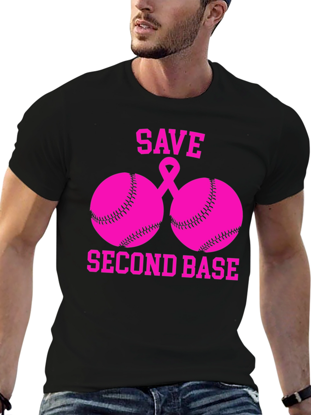 Save Second Base Breast Cancer Awareness T-Shirt