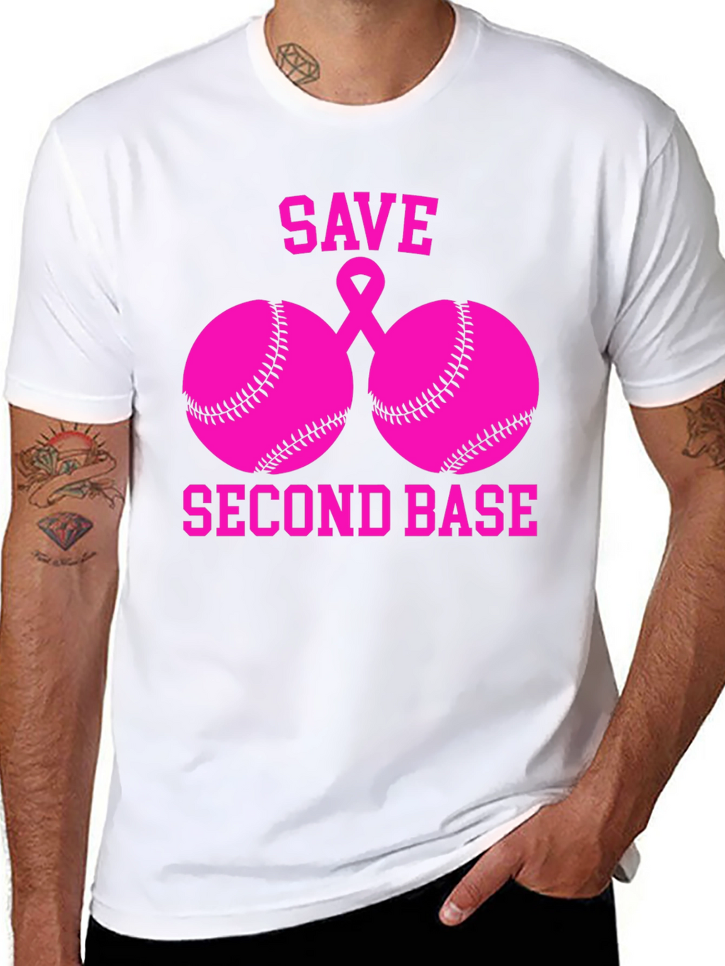Save Second Base Breast Cancer Awareness T-Shirt