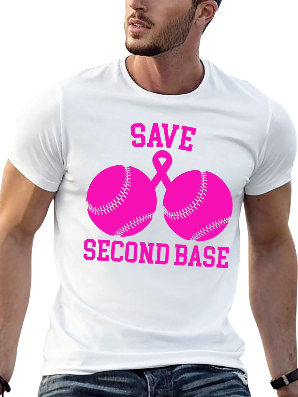 Save Second Base Breast Cancer Awareness T-Shirt