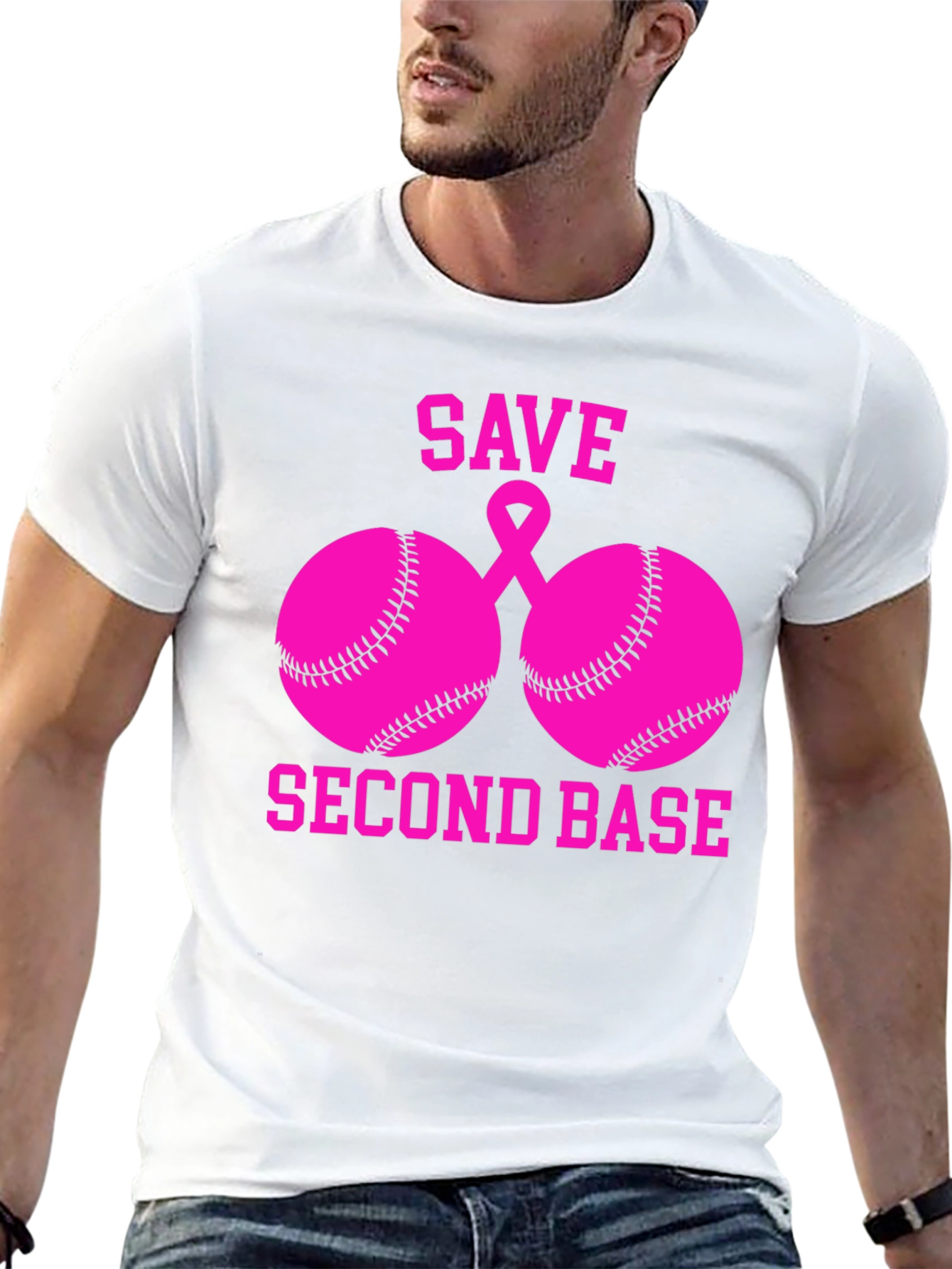 Save Second Base Breast Cancer Awareness T-Shirt
